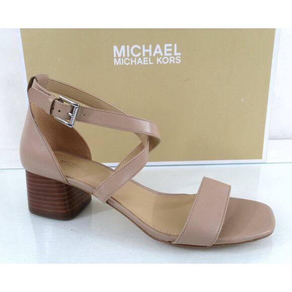 Michael Kors Shoes - Michael Kors Diane Mid Block Heel Sandals Bisque Nude